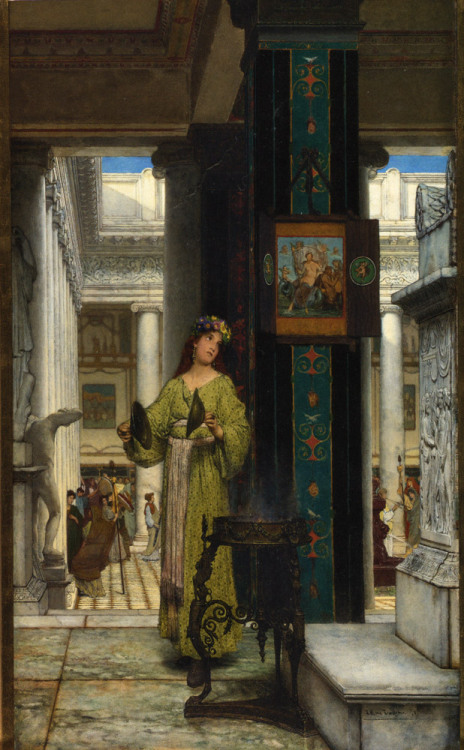 lawrence-alma-tadema: In the Temple, 1871, Lawrence Alma-Tadema Medium: oil,canvas 