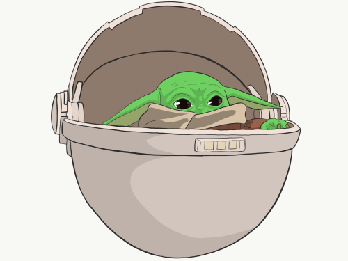 Grogu Vector Art Part 2. Happy Star Wars Month! Drawing From 2021.