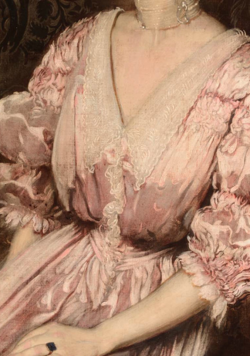 detailsofpaintings:  Antonio de la Gandara, Marie Hardouin d’Annunzio (detail) Early 20th century