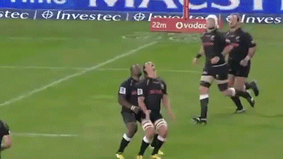flatbear:tinaturninyouout:sizvideos:Rugby player displays amazing strength to save his team mate fro