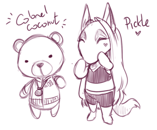 Coco and Pickle as ACNH villagers :3Pickle would absolutely have the Uchi personality type. I don’t 