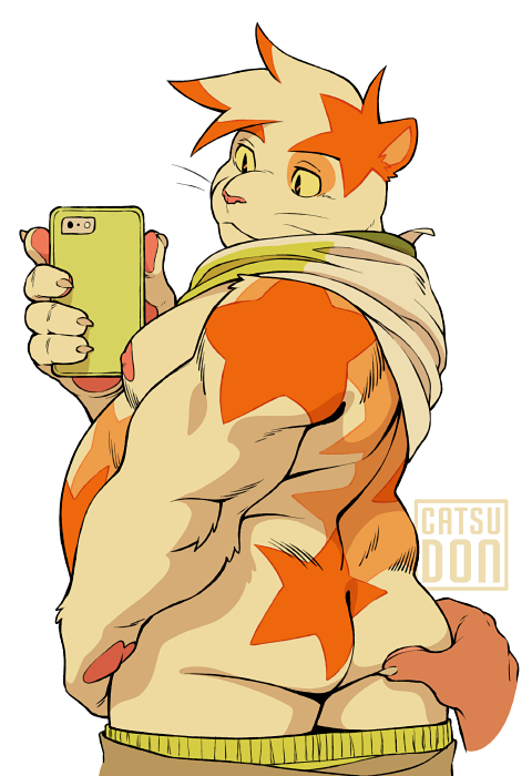 catsudon: I colored a sketchbook drawing from my Patreon. It’s Nyagiri taking a booty selfie!(