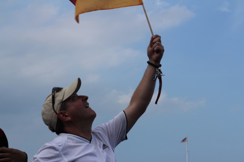 World Cup 2014. Germany 7 - Brazil 1  8 July 2014, 4:00 pm. Zum Schneider Outdoor Viewing Party, Kips Bay
We stood in a parking lot adjacent to the East River, which was renovated to a biergarten by the German restaurant Zum Schneider, who even have...