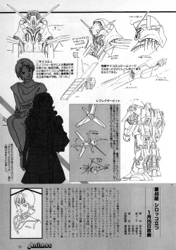 animarchive:    Animec (03/1986) -   Mobile Suit Zeta Gundam and Gundam   ZZ character settei/model sheets. 