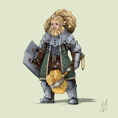 mosqa:Some of the DnD character illustration I did recently:- Mama Durna, warrior-cleric dwarf and h