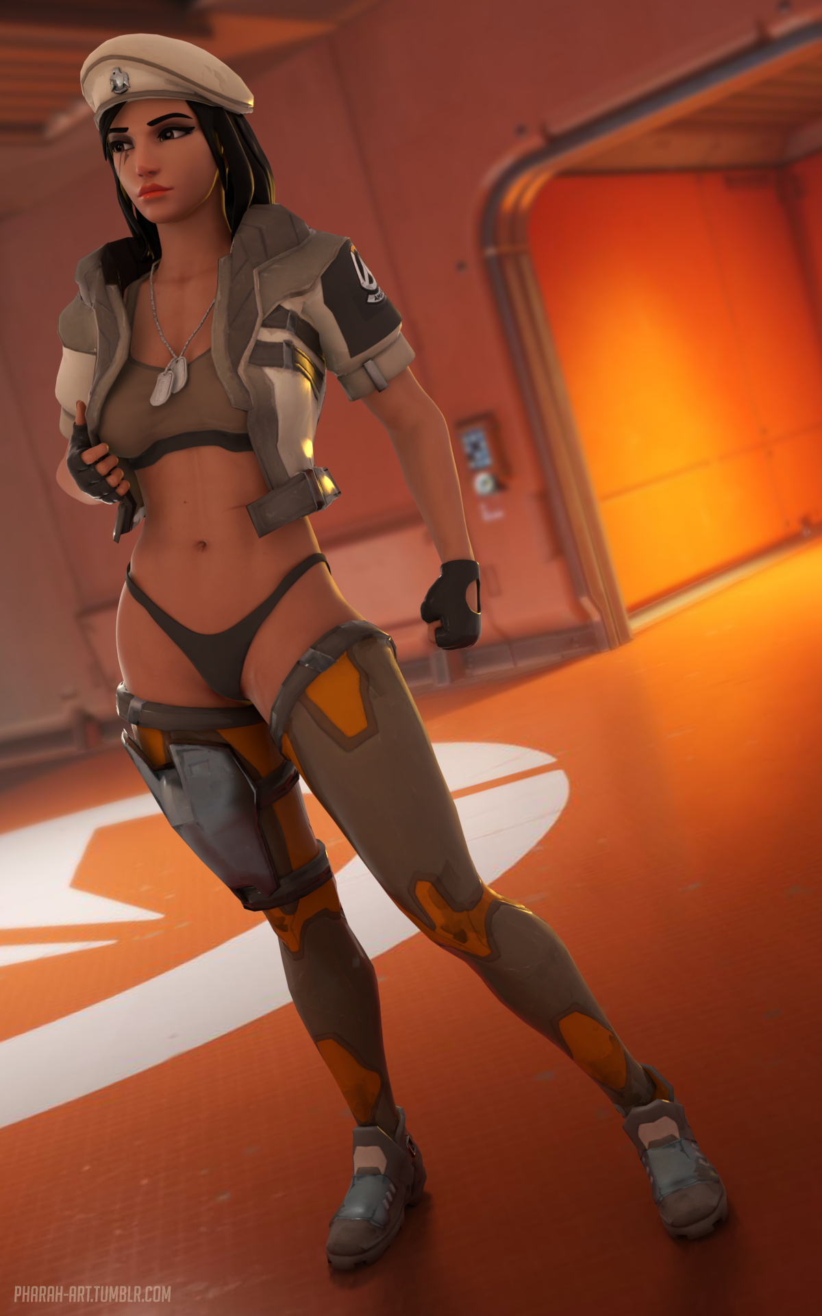 Lieutenant FareehaI always wanted to try Ana’s uniform on Pharah, and it works
