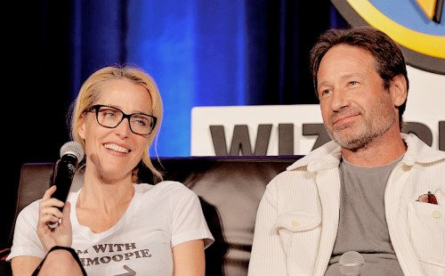 gilliankatic:Gillian Anderson and David Duchovny onstage during Wizard World Comic Con Chicago 2016 