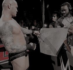 r-a-n-d-y-o-r-t-o-n:  “I’ve waited 21 years to hug Randy Orton” 