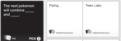 arminalrt:  so my friends and i played an online version of “cards against humanity” tonight and it’s safe to say i absolutely pissed myself at these three