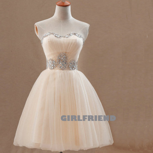 Short strapless prom dress