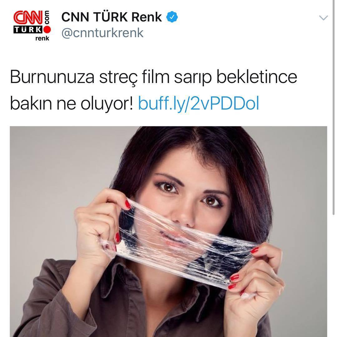 Burnunuza streç film sarıp...