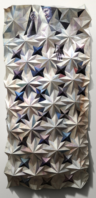 Folded watercolour paintings by Marcelo Daldoce.