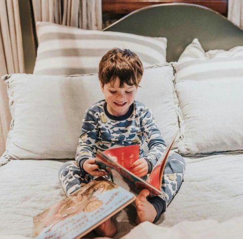 “Saturdays are for staying in bed with a stack of books and your favorite little ninjas in PJ’