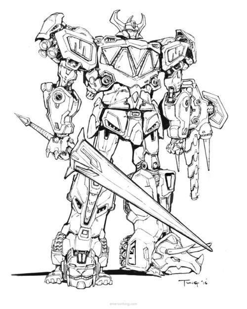 emersontung: Megazord lineart for #mechamonday 