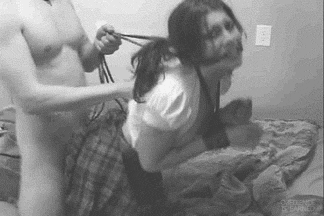 profoundlyentangled:  mulhollanddriveatnight:  Video source : http://www.tube8.com/fetish/bdsm-schoolgirl-hazel/1160601/   Violated