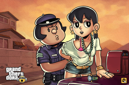 bollitodecanela:  hypebeast:  This Doraemon x Grand Theft Auto Visualization Will Ruin Your Childhood   Falta el narco de Don Ramon y el yonki de Perchita