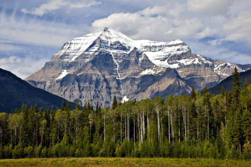 Sunset on Mt. Robson, the Mountain of the Spiral Road