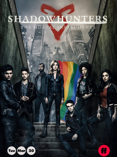 milominderbindered: the new shadowhunters poster but j*ce is a pride flag :)