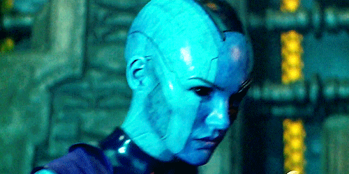 :  Karen Gillan as Nebula in a behind the scenes look of Guardians of the Galaxy.