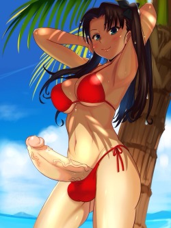 welovedickgirls:  Dickgirl at the Beach