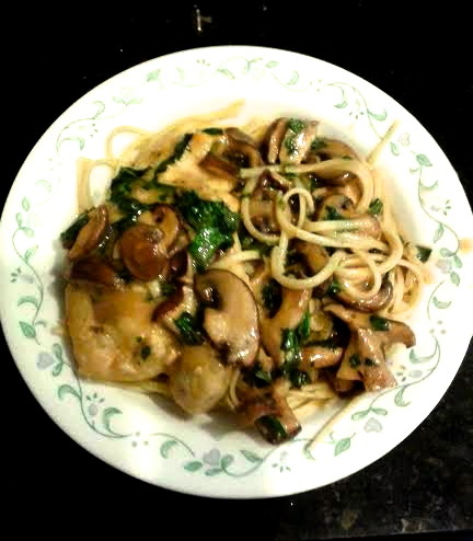 I made chicken marsala with spinach tonight. This is like the 4th day in a row I post pictures of food I created. I feel like my tumblr blog started out as this body positive, kink/fetish thing and now I’m becoming a FOOD BLOG. But that’s