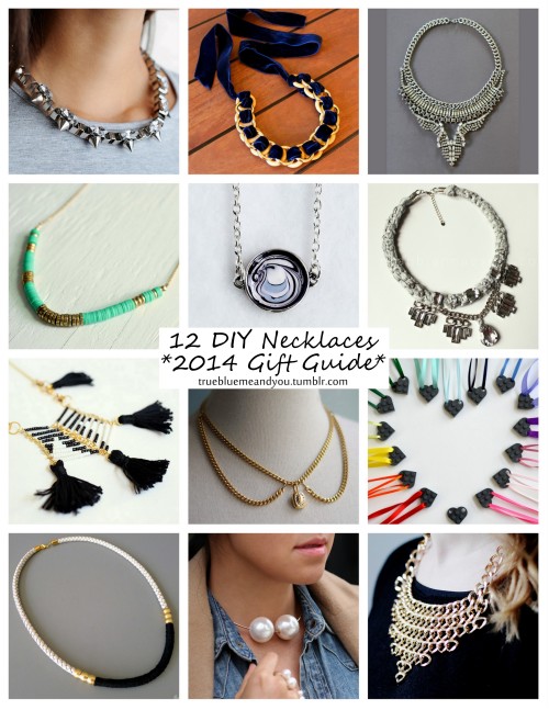12 Favorite DIY Necklaces. Part 1. Part 2 is here. Annual Gift Guide 2014. There are DIY necklaces f