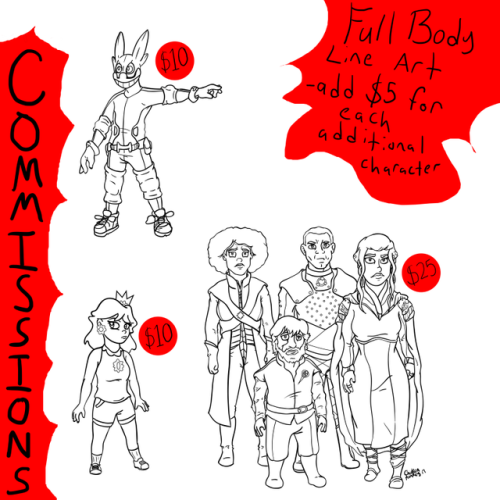 chickenmonkey: COMMISSIONS ARE OPEN So, I’m currently between jobs and looking to make some ex