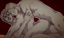 hannibalssketchbook:  Tis Valentine’s Day. Love and copious amounts of bodily fluids are in the air. (The last 3 days have just been me trying to one up myself to see how dirty I can get. I’m either tamed or nasty)