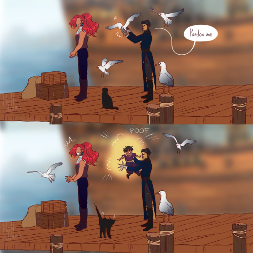 maffidraws: Just a little fun interaction i had the urge to draw (~˘▾˘)~Ariel belongs to the lovely