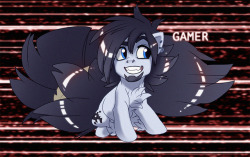 thegamercolt: here’s Gamer as fluffy as ever :3 with his giant tail. its so FLUFFY!   x3