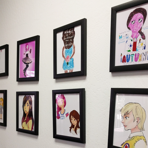 Throwback to when we’d just started putting up fanart on our walls for High School Story and Hollywo