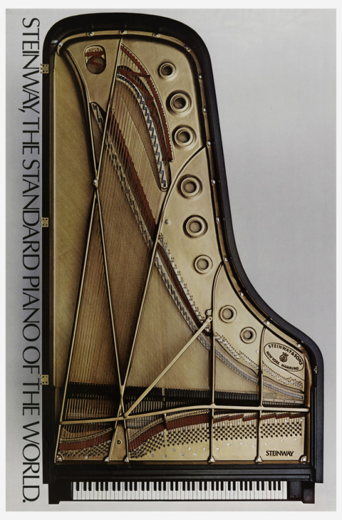 Poster of a grand piano, 1975. Steinway and Sons, New York / Hamburg. Via Cooper Hewitt