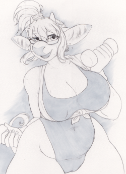 frisky-fennec:  Pencil sketch for @sukebepanda