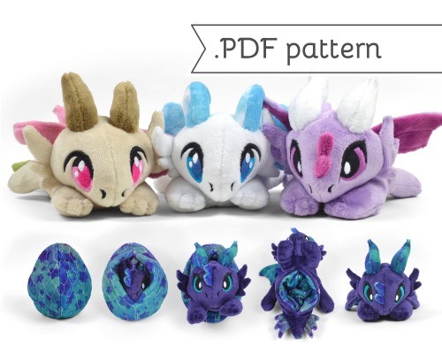 sosuperawesome:  Plush Dragon Sewing Patterns