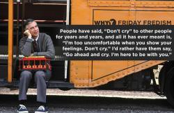 Madamethursday:  [Image: A Photo Of The Late Mr. Rogers Sitting On The Steps Of A