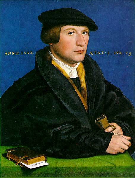 artist-holbein:Portrait of a Member of the Wedigh Family, 1532, Hans Holbein the Younger