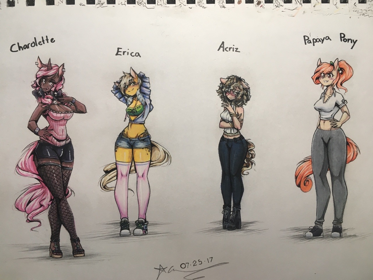 acriz-caazi: Alright, done! Papaya pone’s face is cute, but Charlotte and Erica’s