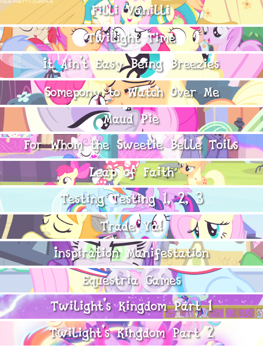 your-pretty-cupcake:  My Little Pony Friendship is Magic : All the episodes so far.