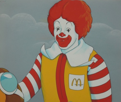 talesfromweirdland:‪Production art from a 1980s McDonald’s commercial, showing Ronald McDonald and B
