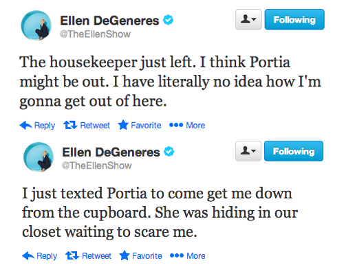 real-scars-fake-smiles:  robertdowneyjjr: Married life with Ellen and Portia.  IDC