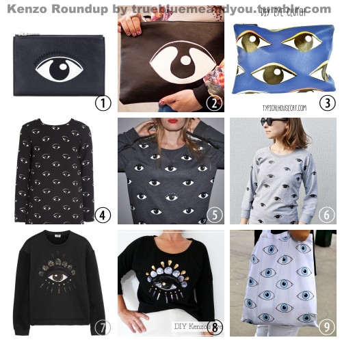 Roundup of DIY Kenzo Eye Inspired Projects. I like this trend because it is really easy to duplicate