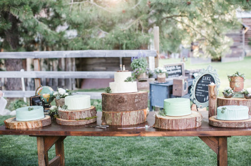 From Green Wedding Shoes, this wilderness wedding on The Brown Family Homestead in Washington is jus