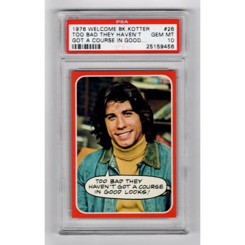 Welcome Back Kotter - 1976 Topps trading cards - John Travolta as Vinnie Barbarino Card #26 - Too Ba