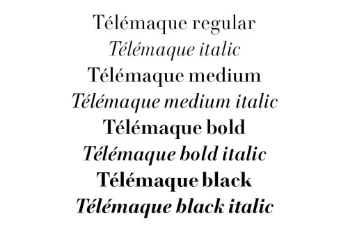 Télémaque is a Didot-style typeface I’ve designed with the help of the great FontYou team.This