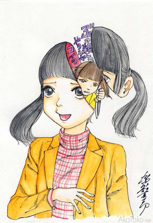 akatako:  &ldquo;Funny Girl #80&rdquo; paintingby Shintaro Kago