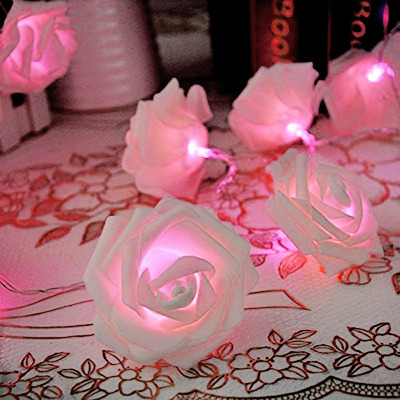 tobious:   Rose Flower Fairy String Lights  ∟  discount code “ Joanna15”  