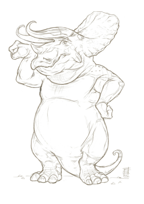 Sketch_Triceratops “Big John” horridus.Pencils, 2021.