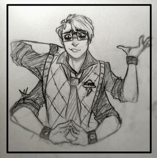 fangirltothefullest:maya-tl:Drew @fangirltothefullest’s Logan and Virgil fusion in a furious battle 