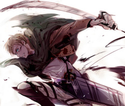 g11030: Three years ago   Erwin Smith painting…Upload againTitan 11 Erwin too handsome  too wonderful!!!!!