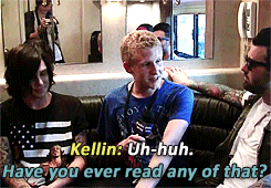 bryanstarsgifs: Kellin: People don’t get sarcasm in our bandJustin: They should